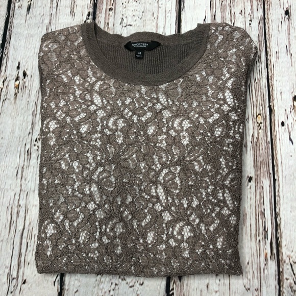 Simply Vera Vera Wang Mixed Media Sweater Medium - Picture 4 of 15